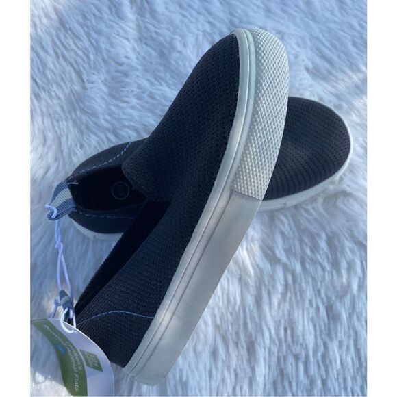NWT Lily & Dan Toddler Boys SZ 9/10 Navy Blue/White Slip On Shoes - Picture 5 of 10